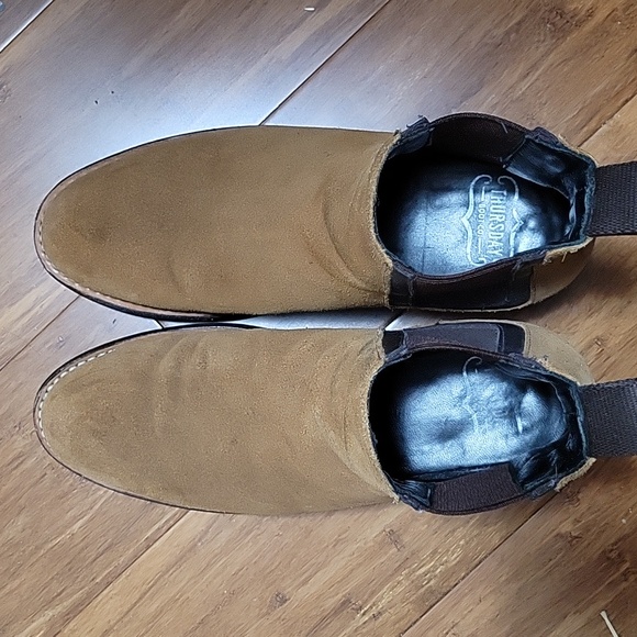 Thursday Boots Duke Chelsea Boots Honey Suede Size 6 - Picture 2 of 5